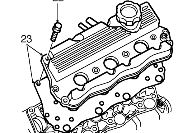 Release clips securing coolant bleed hose to manifolds, release and remove hose.