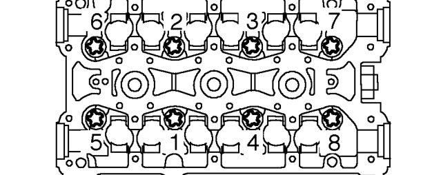 Carefully enter cylinder head bolts, DO NOT DROP. Screw bolts into place by hand.