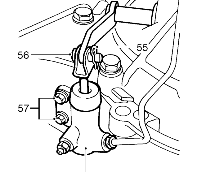 All models – Remove steady bar and bracket assembly.