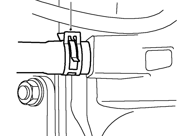 Loosen 2 bolts securing engine rear mounting to crossmember.