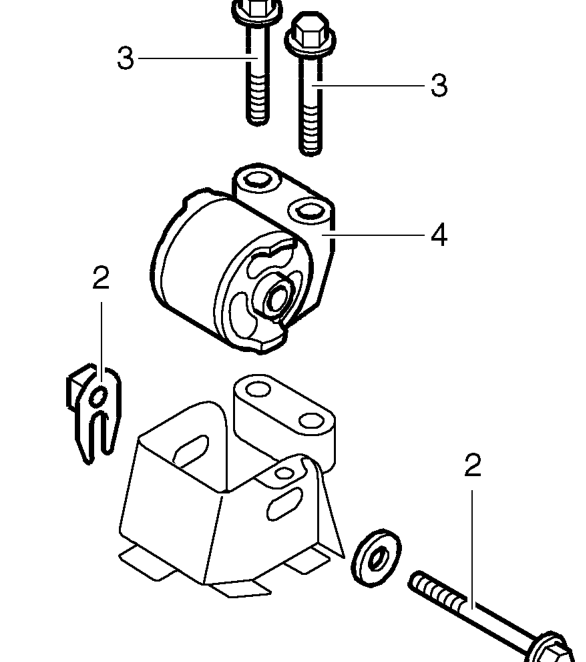 Engine mounting - rh – Position jack under engine and support weight of power unit.