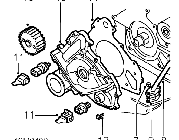 Oil pump gasket – Fit drain plug and tighten to 28 Nm.