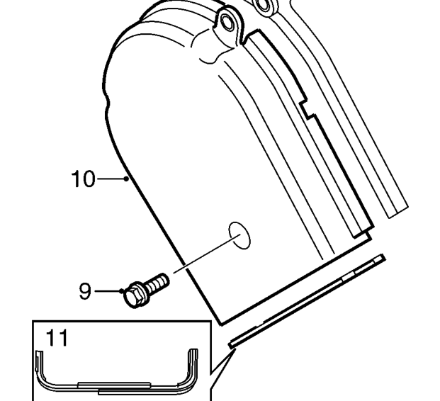 Timing belt cover - front rh – Release and remove spacer from engine bracket.