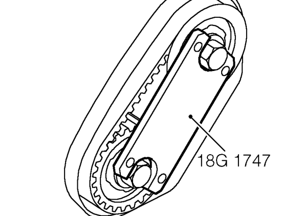 Camshaft rear timing belt - lh bank – Remove 3 bolts securing RH under wing splash shield. Collect spacer and remove splash shie
