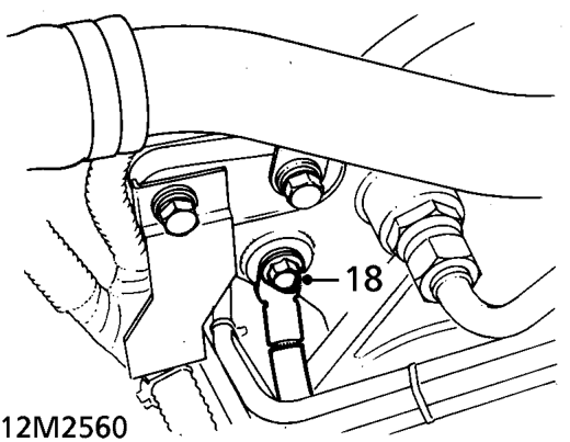 Remove battery positive lead terminal bolt and release fuse box main feed lead.