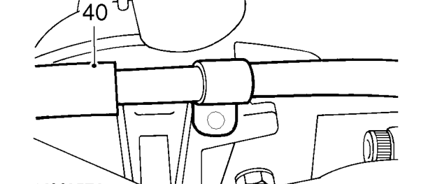 All models – Loosen clip securing heater hose to thermostat housing and disconnect hose.