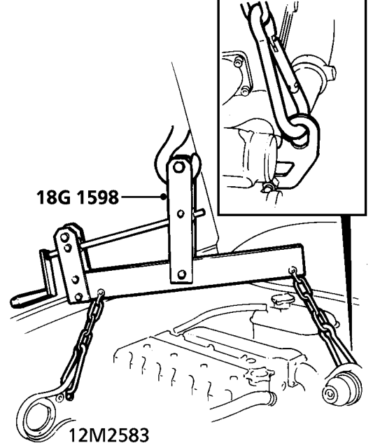 Remove 2 bolts securing clutch slave cylinder and move cylinder aside.