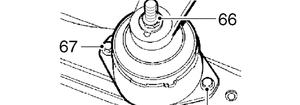 Swivel mounting away from engine and tighten through bolt to hold mounting clear of engine