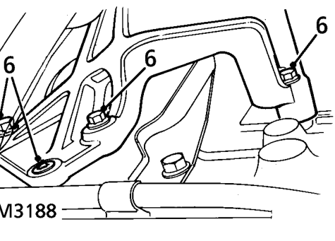 Crankshaft front oil seal – Position jack under differential housing to support power unit.