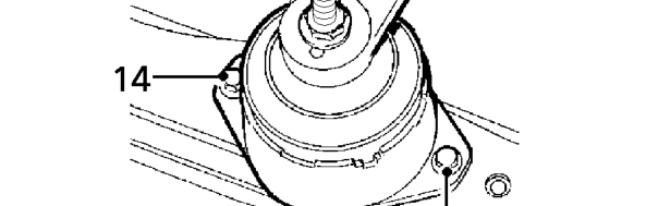 Remove engine front steady bar through bolt.