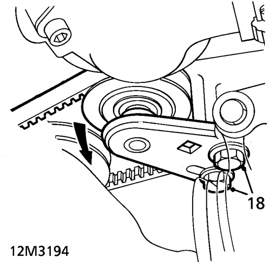 Release mounting, move aside and raise engine slightly.