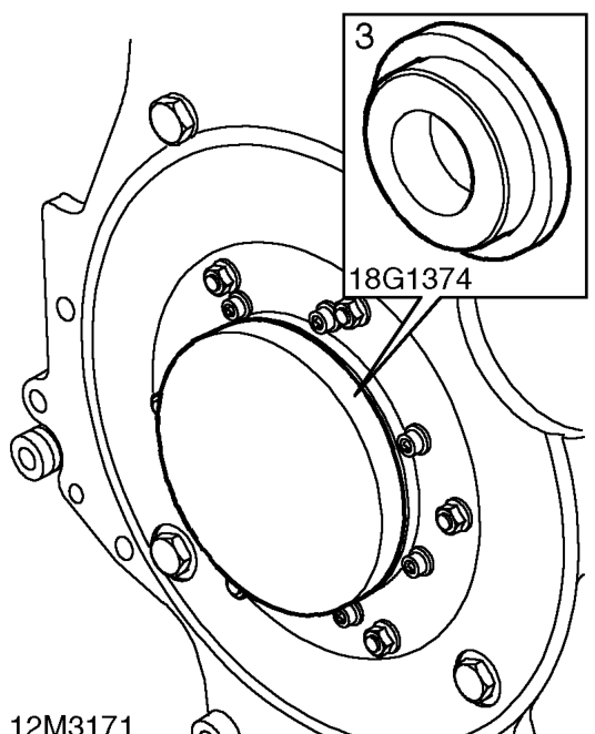 Clean oil seal and thrust washer recesses in rear main bearing carrier.