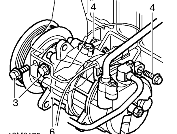 Air conditioning – Remove lower jockey pulley centre bolt and remove pulley.
