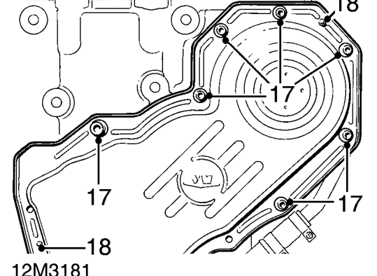 Remove 2 bolts and Allen securing engine mounting plate and remove plate.