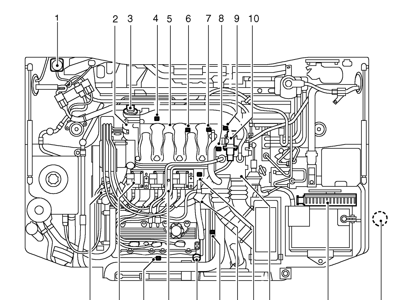 Engine compartment component locations - kv6