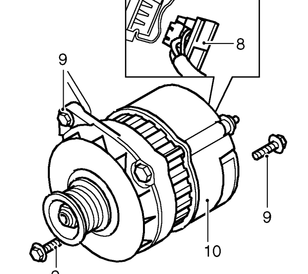 Raise tensioner and release drive belt from PAS pump and alternator pulleys.