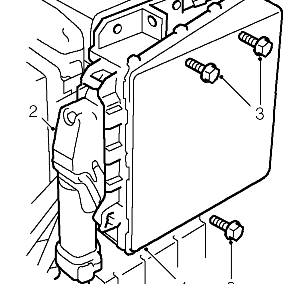 Engine control module – Remove battery. See ELECTRICAL, Repairs.