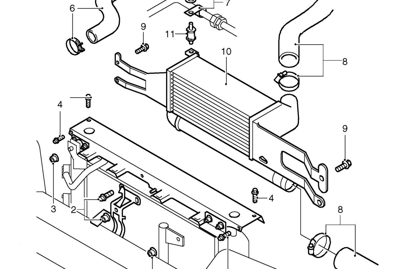Intercooler – Disconnect battery earth lead.