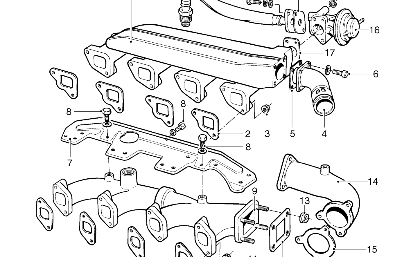 Inlet and exhaust manifolds - diesel