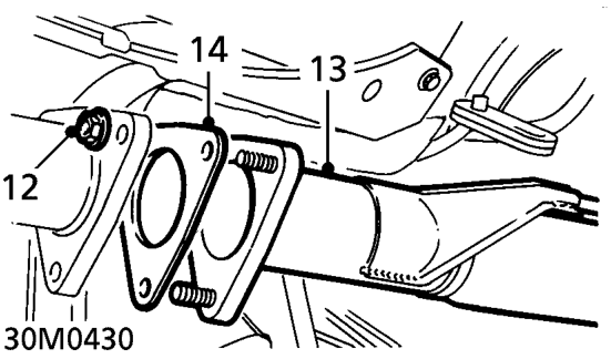 Exhaust front pipe - diesel – Release front pipe from mounting.