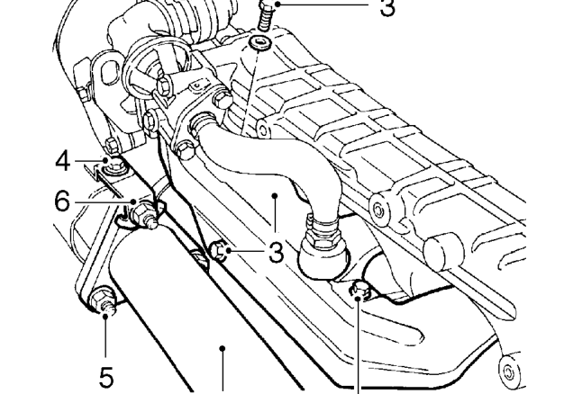 Front pipe to manifold gasket - diesel – Disconnect battery earth lead.