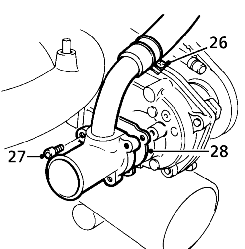Remove bolt securing coolant pipe to engine backplate.