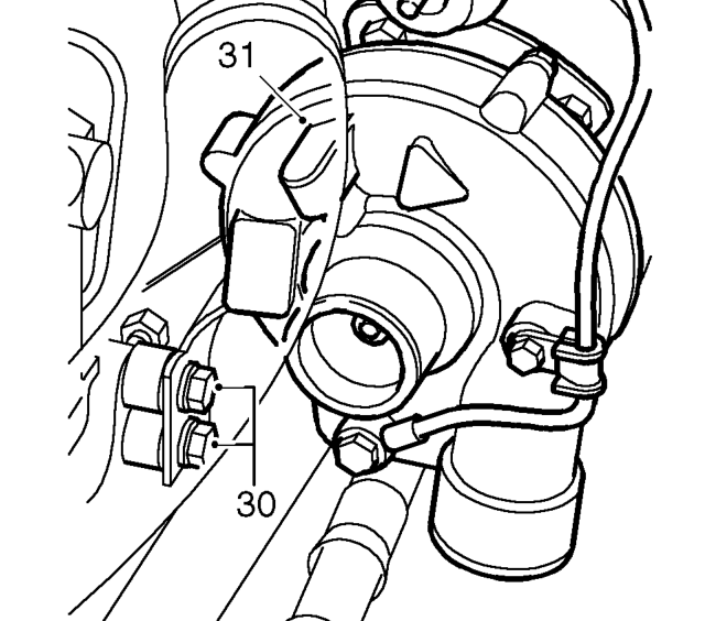 Remove 8 nuts securing exhaust manifold.