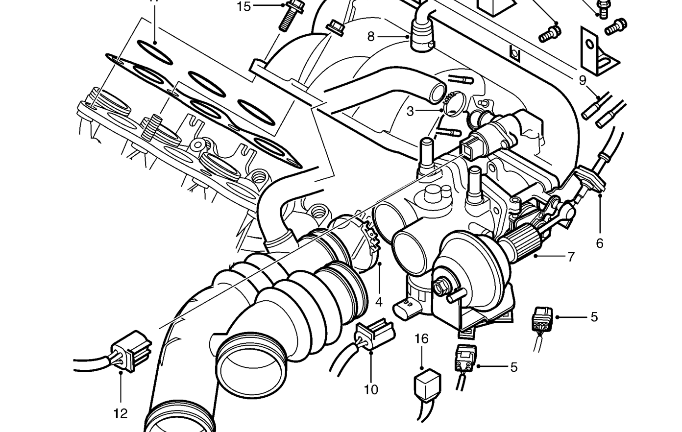 Inlet manifold chamber gasket - kv6 – Remove engine acoustic cover. See BODY, Repairs.