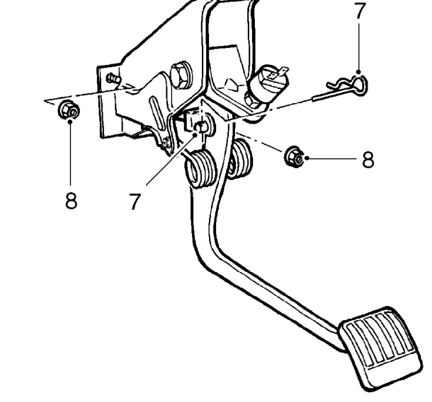 Master cylinder - kv6 – Release 4 turnbuckles and remove closing panel from below steering column.