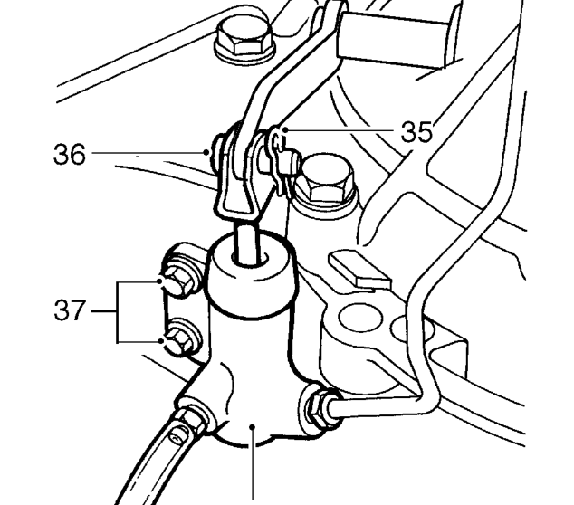 Remove steady bar and bracket assembly.