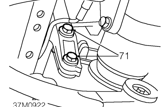 Use a hoist and connect lifting chain to bracket.