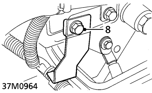 Gearbox assembly – Remove 3 bolts securing bump rubber to LH body longitudinal member and remove bump rubber.