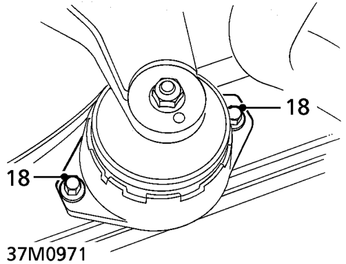 Remove 3 nuts and 1 bolt securing gearbox to top of engine.
