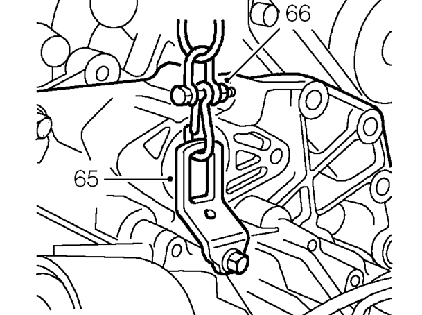 Position trolley jack to support engine.