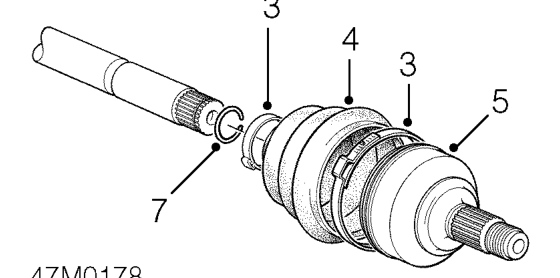 Rh drive shaft outer joint - diesel – Place drive shaft in vice.