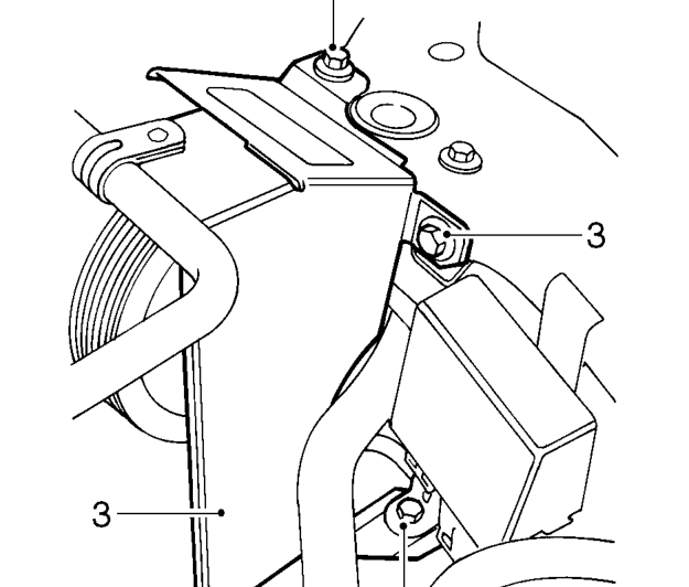 Power steering pump - diesel – Remove engine acoustic cover.