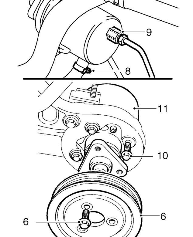Raise tensioner and release ancillary drive belt from PAS pump pulley.