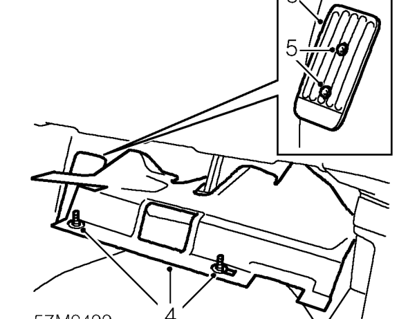 Steering column – Release 4 turnbuckles securing fuse box cover and remove cover.