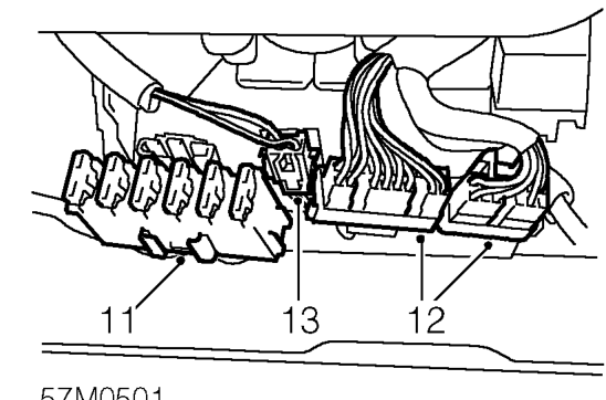 Remove bolt securing universal joint to column.