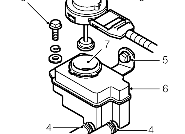 Rhd only: – Position cloth under reservoir to absorb spilled fluid.