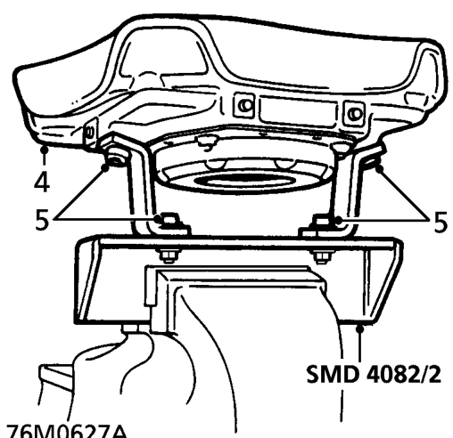 Driver’s airbag module – Position tool SMD 4082/2 in vice, ensuring that vice jaws grip tool above bottom flange to