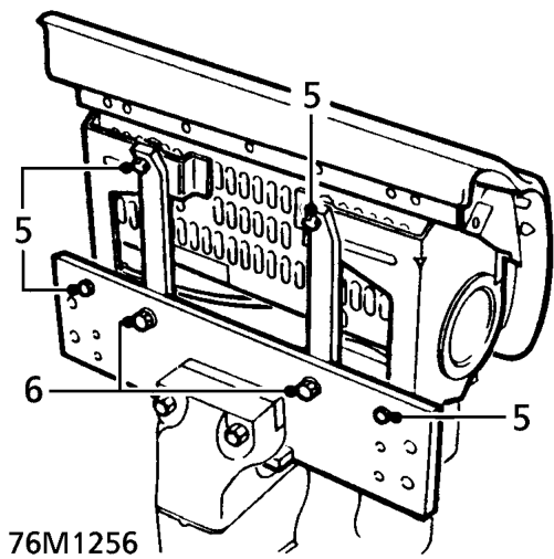 Passenger’s airbag module – Position brackets SMD 4082/7 to tool; lightly tighten bolts.