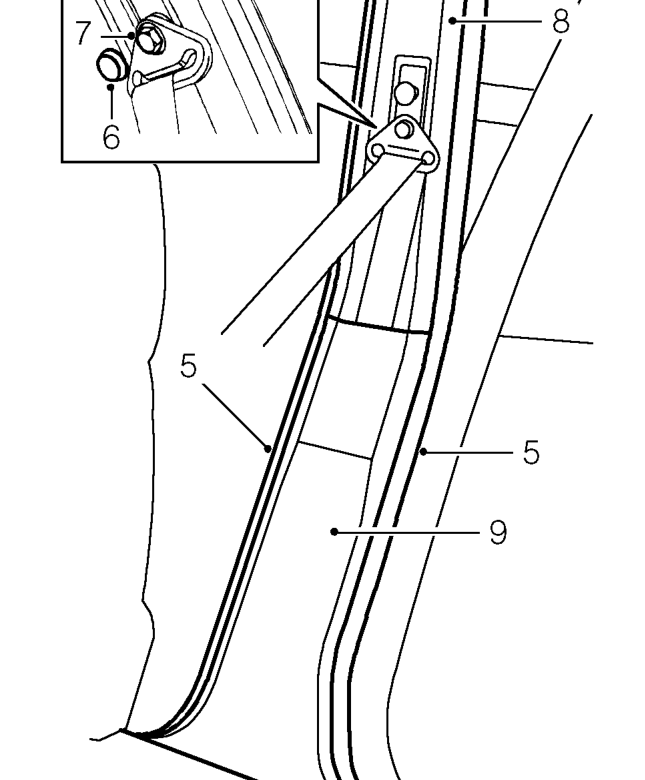 Front seat belt pre-tensioner - 4 &amp; 5 door – Unscrew bolt securing seat belt anchorage to seat.