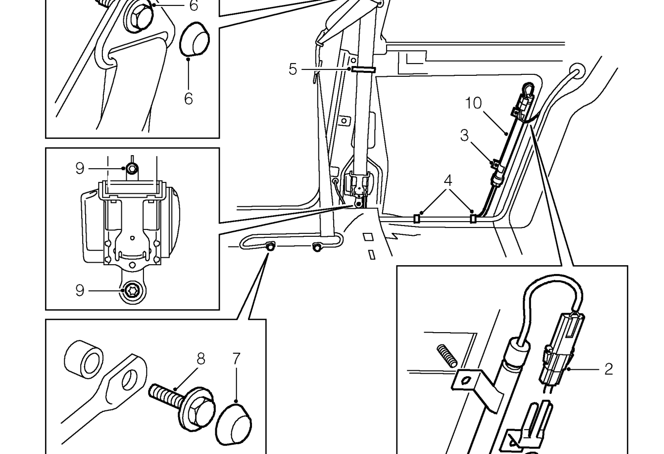 Front seat belt pre-tensioner - coupe – Service repair no - 76.73.31