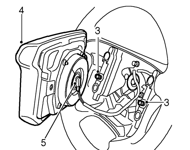 Driver airbag module – Disconnect both battery leads, earth lead first.