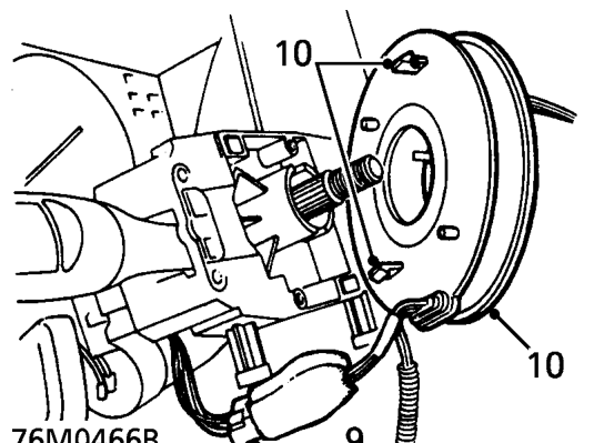 Remove 2 cable ties securing airbag harness to column switch harness.