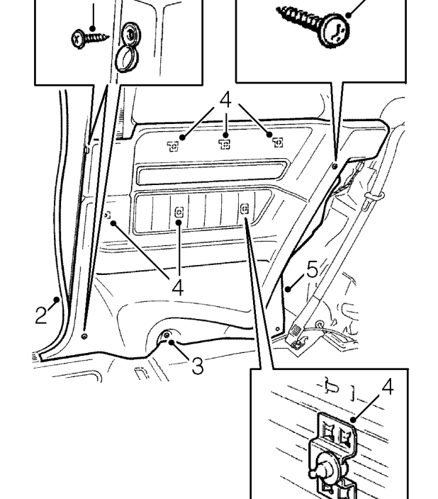 Rear quarter lower trim casing - coupe – Remove rear squab. See this section.