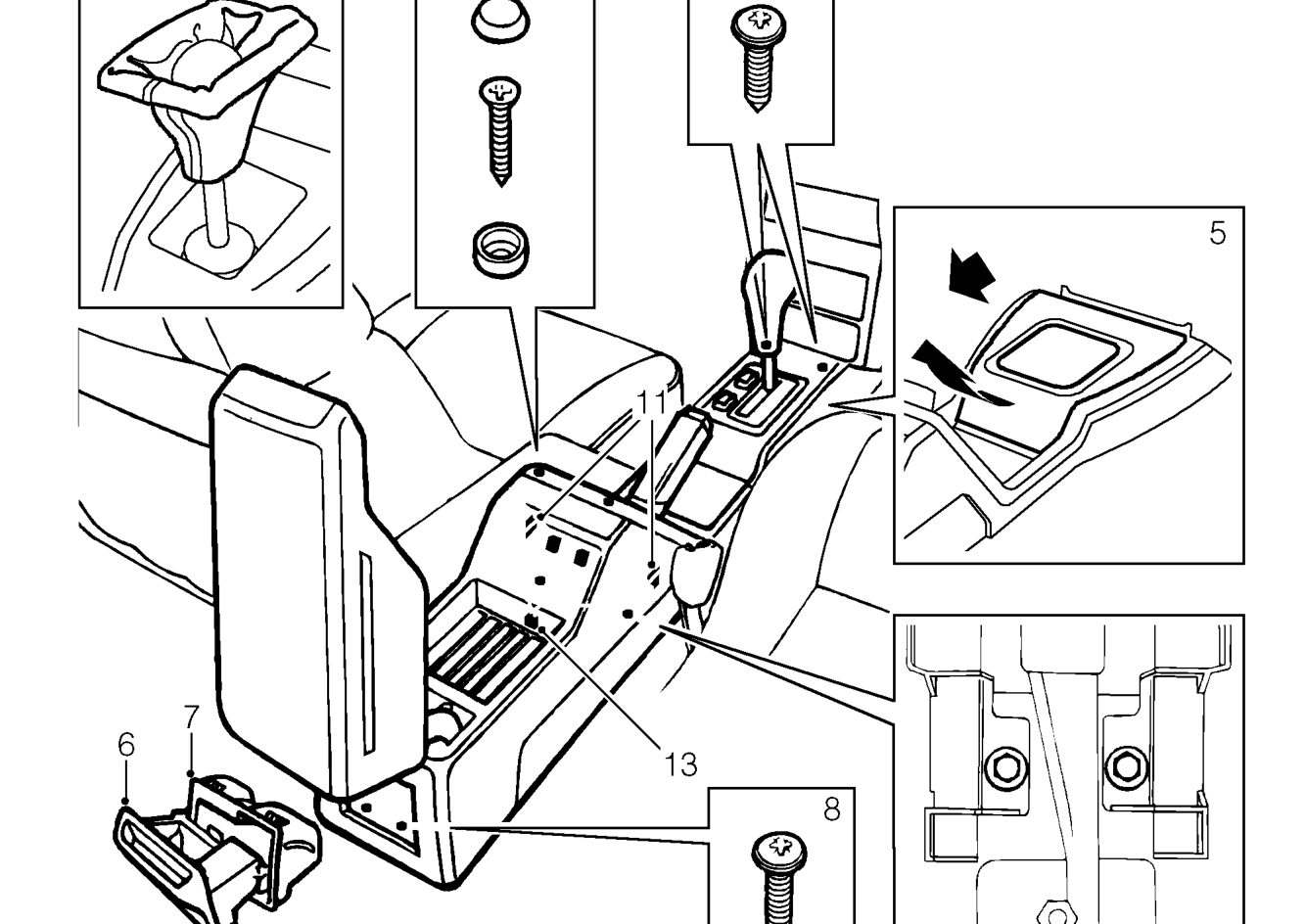 Centre console – Service repair no - 76.25.01