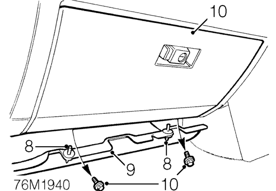 Release ash tray, disconnect cigar lighter leads and illumination bulb. Remove ash tray.