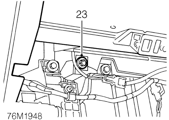 Remove bolt securing top of fascia.